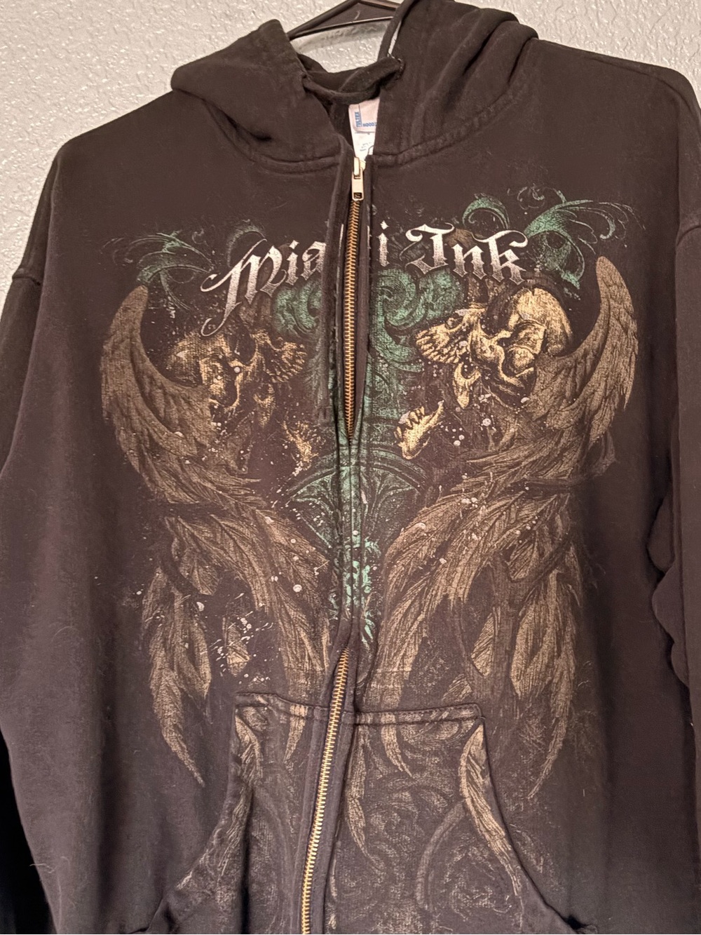 Y2K Miami Ink Zip Up Hoodie